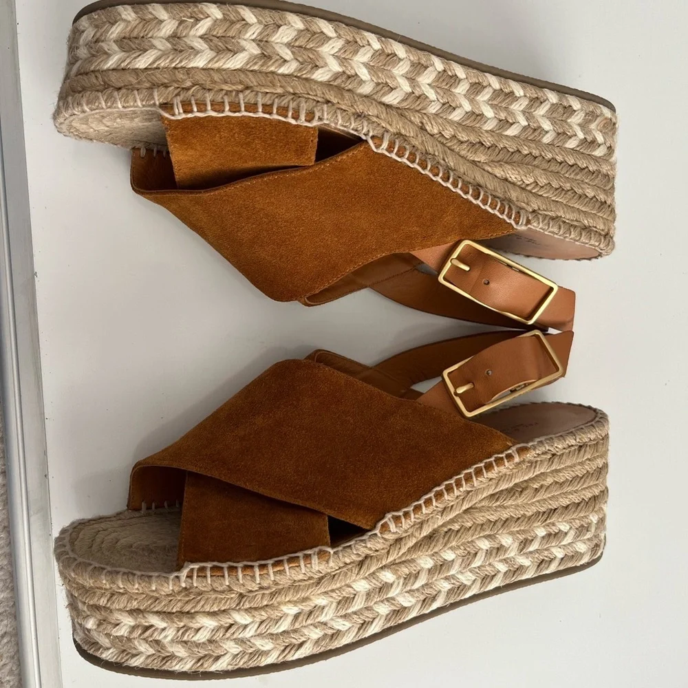 rag & bone Tan Suede Wedge Sandals